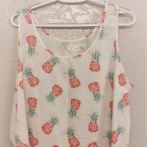 Time and Tru Pineapple design top